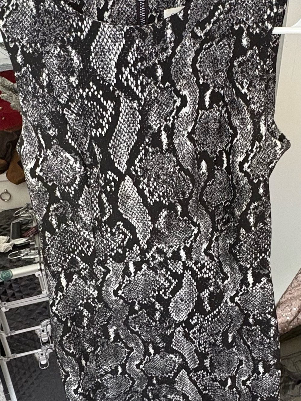 Calvin Klein Black and White Snake Print Dress